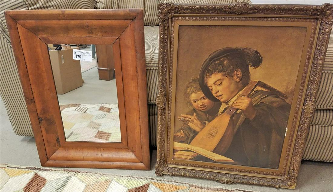 4 FRAMED ITEMS, EMPIRE OGEE MIRROR, PRINT ON CANVAS, (1 of 5)