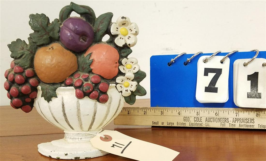 CAST IRON COMPOTE W/ FRUIT DOORSTOP, 6.5"H (1 of 1)