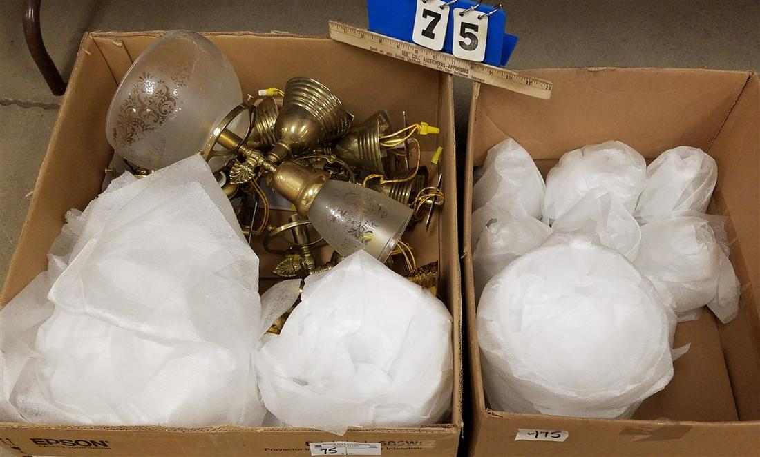 2 BXS-8 BRASS REPRO GAS+ELEC. WALL SCONCES, 14"H X 7" (1 of 3)