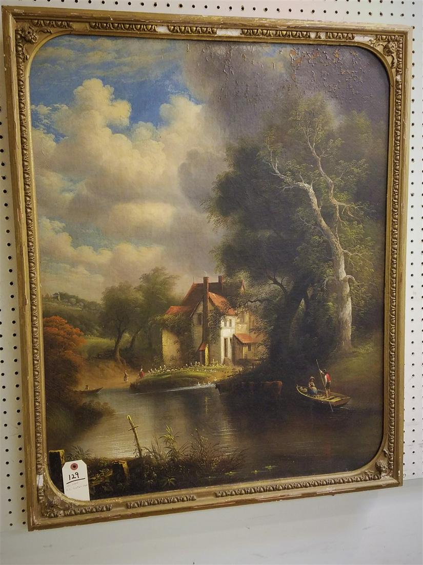 FRAMED O/C LANDSCAPE SGND E.C. COATES 1860 36" X 28 (1 of 1)