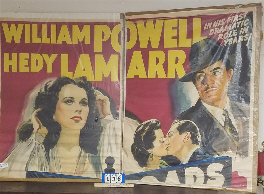 2 PART THEATER BILL-HEDY LEMAR + WILLIAM POWELL, 54" X: 2 PART THEATER BILL-HEDY LEMAR + WILLIAM POWELL, 54" X 80"