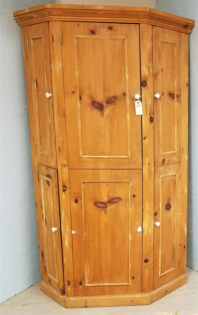 PINE 6 DOOR CORNER CUPBOARD, 7 (1 of 4)