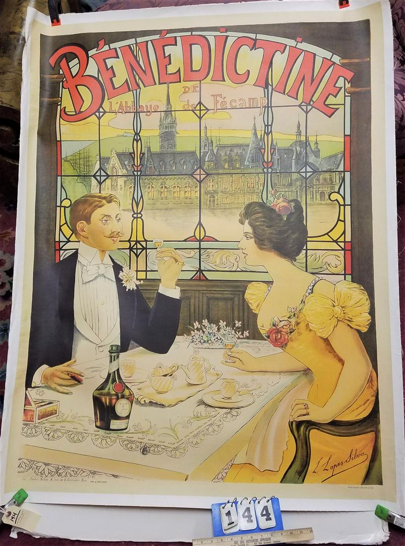BENEDICTINE ANDRE SILVA PARIS, VINTAGE POSTER ON (1 of 4)