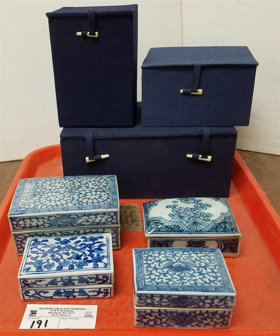 TRAY 4 20th c. CHINESE PORCELAINS W/ BXS (1 of 4)