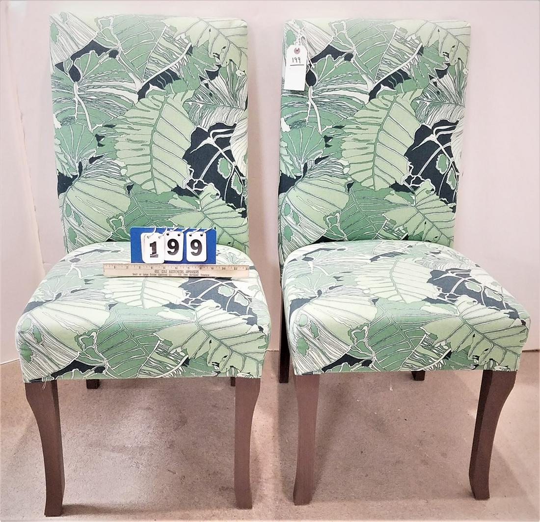 PR. SIDE CHAIRS W/ LEAF MOTIF UPHOLS. (1 of 1)