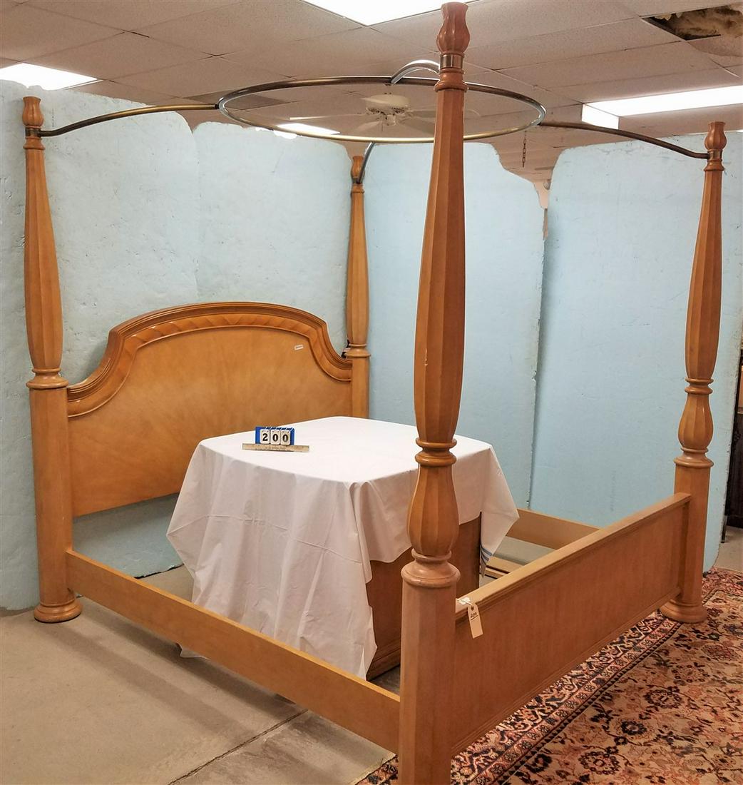 BERNHARDT OAK KING SIZE CANOPY BED (1 of 3)