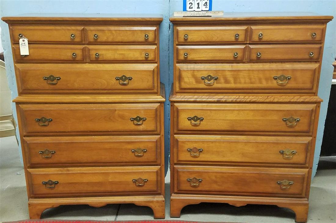 PR. CUSHMAN MAPLE 6 DRAWER CHESTS, 54.5"H X 38.5"W X (1 of 4)