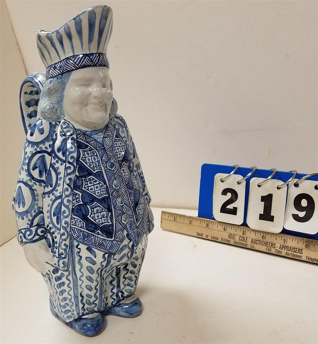 FAIENCE FIGURAL PITCHER. 11.5" (1 of 10)