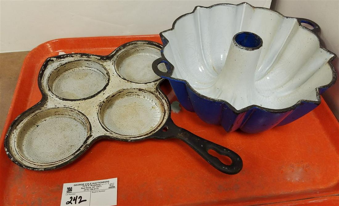 TRAY ENAMELED CAST IRON MOLD AND SECTIONED PAN (1 of 2)