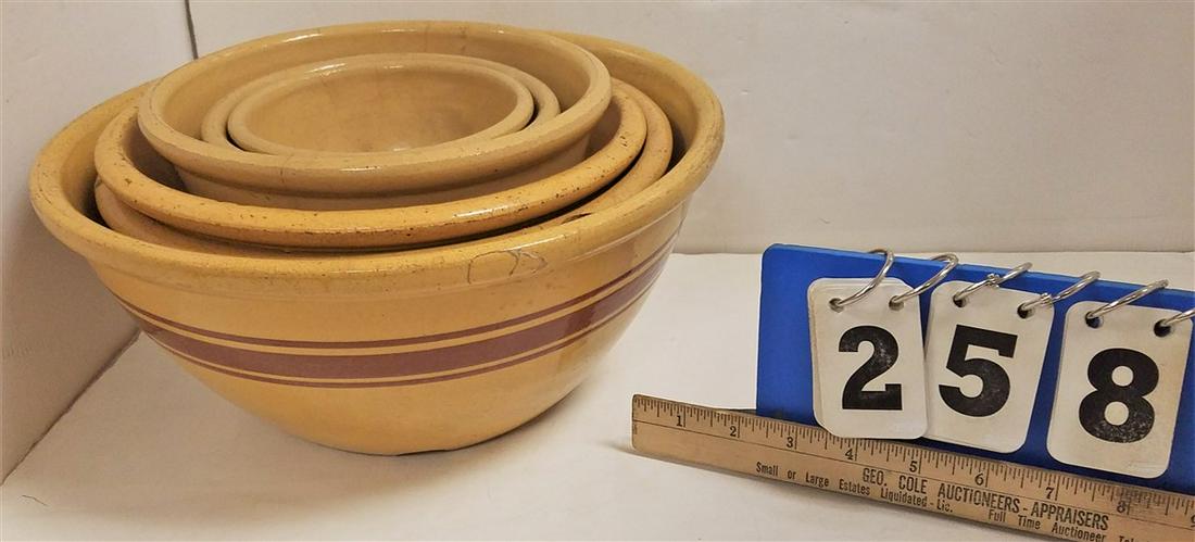 NEST 6 GRADUATED SIZE YELLOW WARE BOWLS (1 of 3)