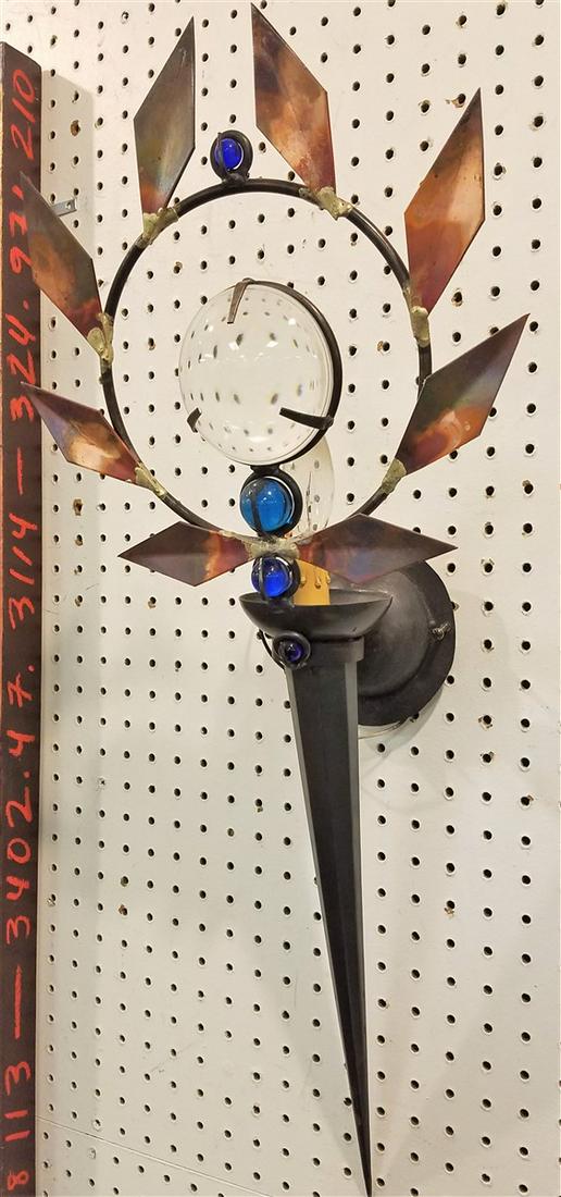 PR MODERN METAL AND GLASS WALL SCONCES 29" (1 of 5)