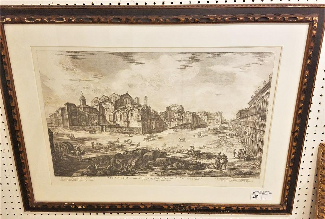 FRAMED PIRANESI ENGR 18 1/2" X 28 1/2": FRAMED PIRANESI ENGR 18 1/2" X 28 1/2"