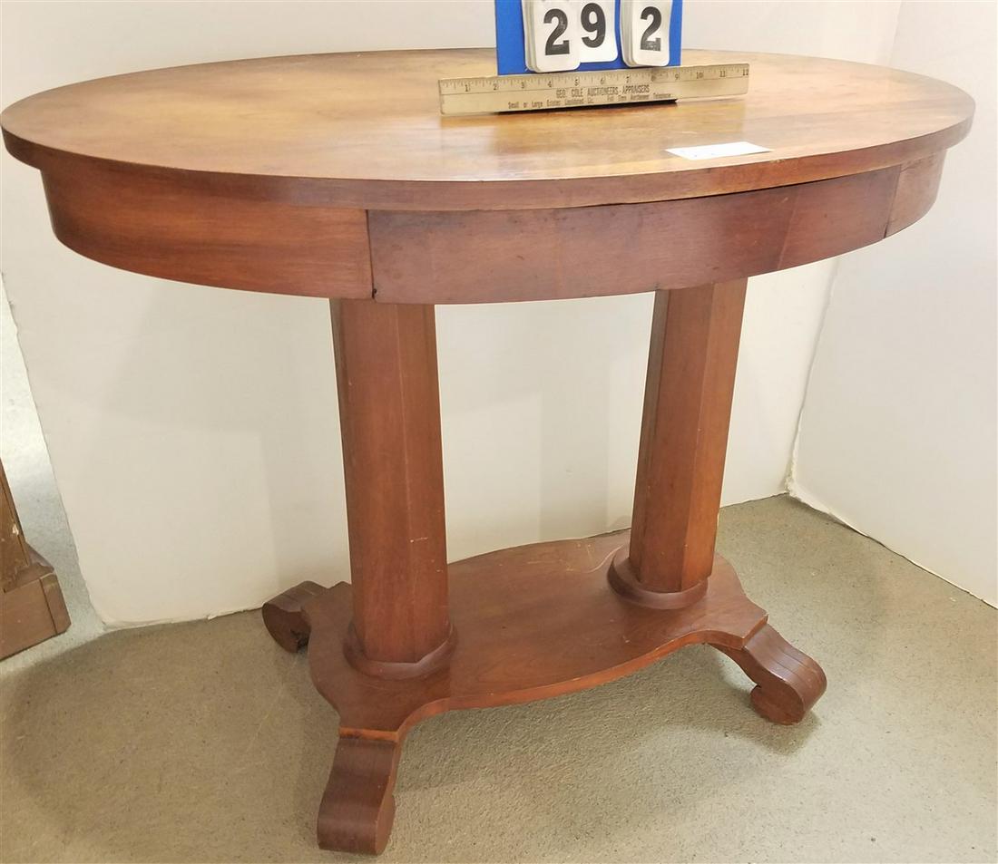 MAHOG 1 DRAWER DOUBLE PED TABLE 29 1/2"H X 35 1/2"W X (1 of 2)