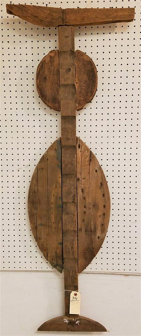 FOLK ART TOTEM, SGND. TK 1993, 55": FOLK ART TOTEM, SGND. TK 1993, 55"