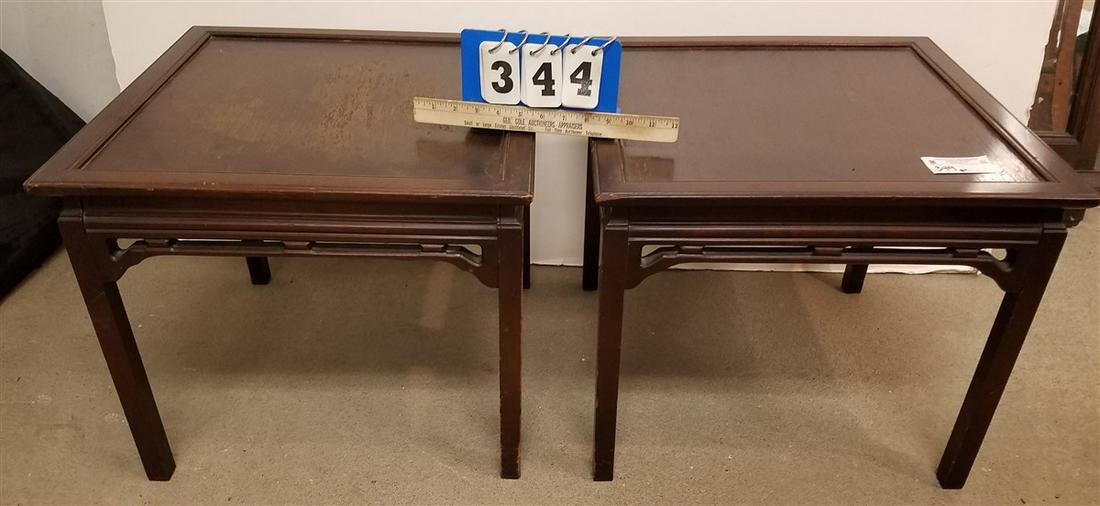PR. MAHOG. END TABLES, 17"H X 20" SQ. (1 of 2)