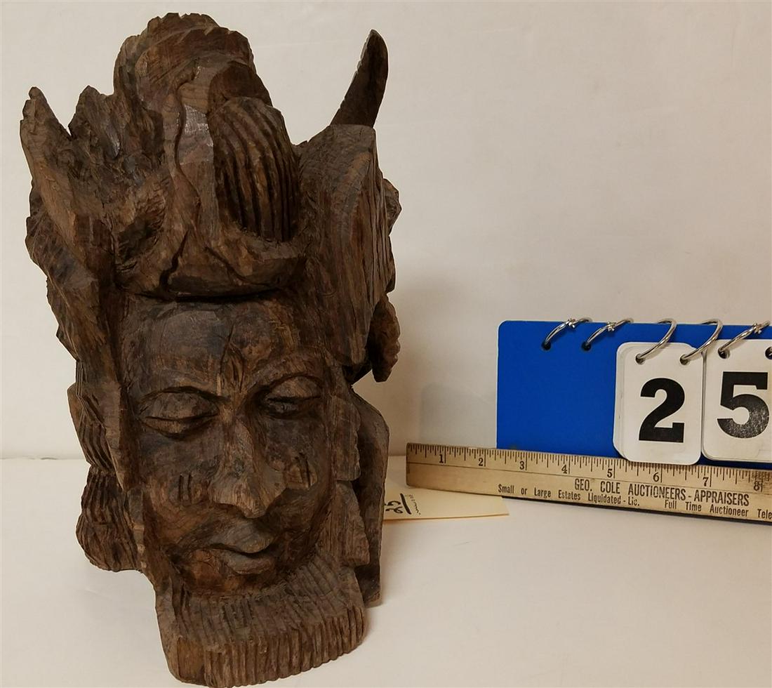 CARVED ROSEWOOD SCULPTURE, 10.5" (1 of 3)