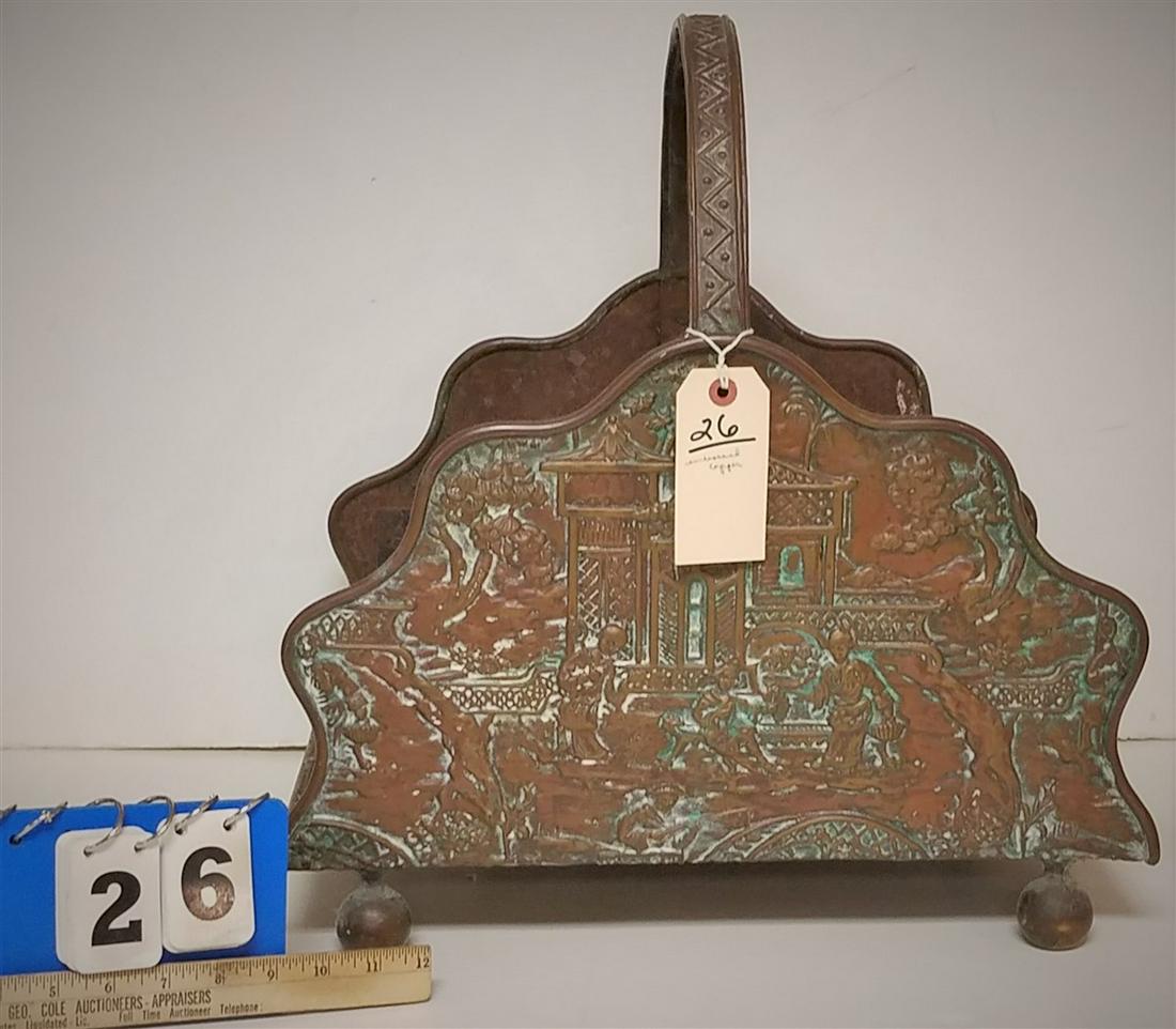 EMBOSSED COPPER LOG HOLDER (1 of 3)