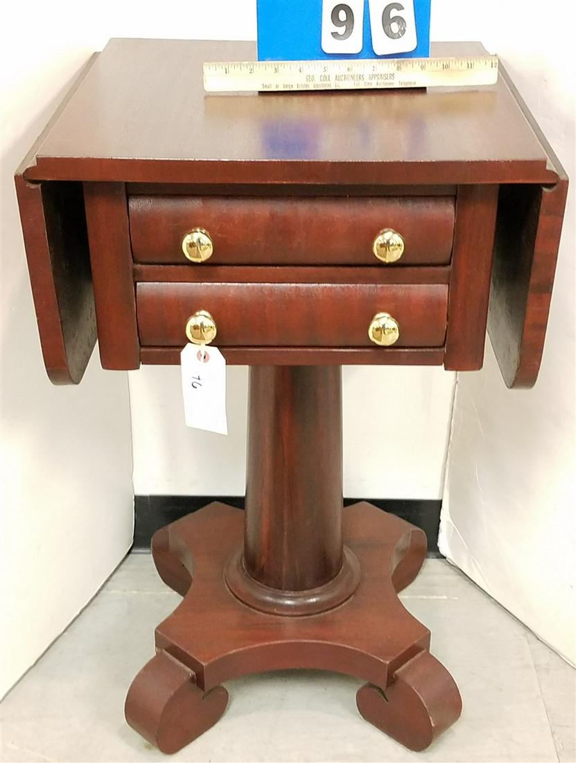 EMPIRE STYLE 2 DRAWER MAHOG. DROP LEAF STAND, 30"H X (1 of 2)