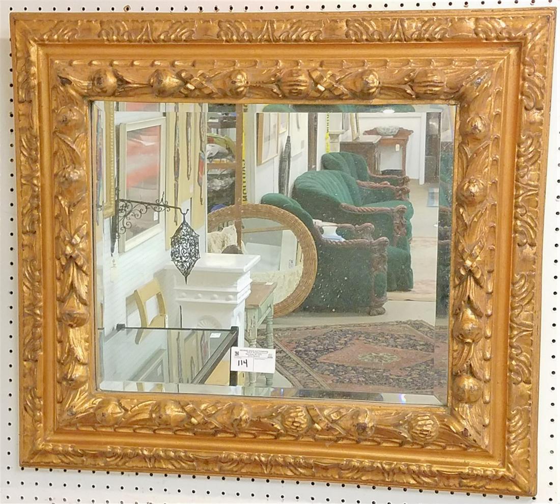 GILT FRAMED BEVELLED MIRROR, 30" X 34" (1 of 1)