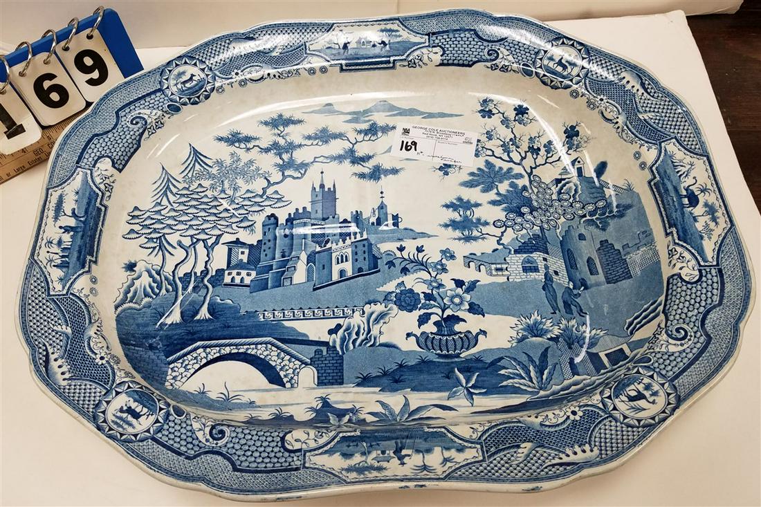 19th c. IRONSTONE TRANSFER WELL + TREE PLATTER, 3.5"H X (1 of 1)