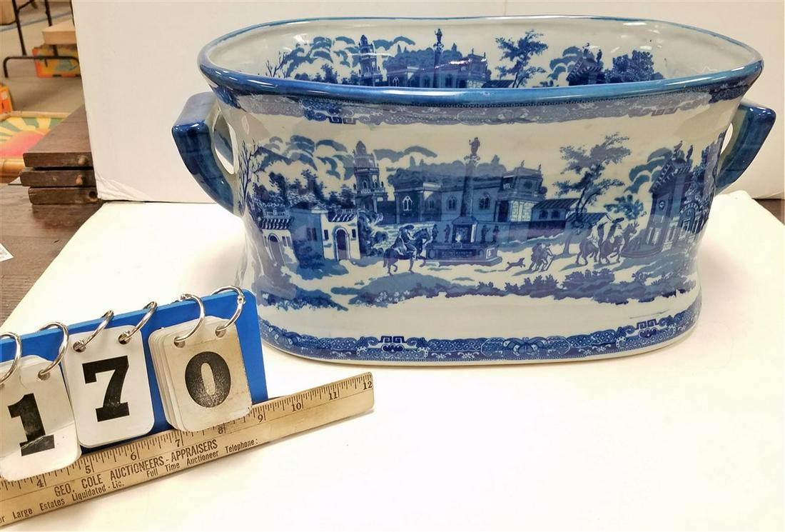 IRONSTONE TRANSFER FOOT BATH, 8.5"H X 18"W X 12.75"D (1 of 3)