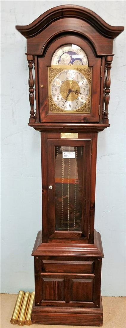 ETHAN ALLEN PINE GRANDFATHER CLOCK, 74" (1 of 4)