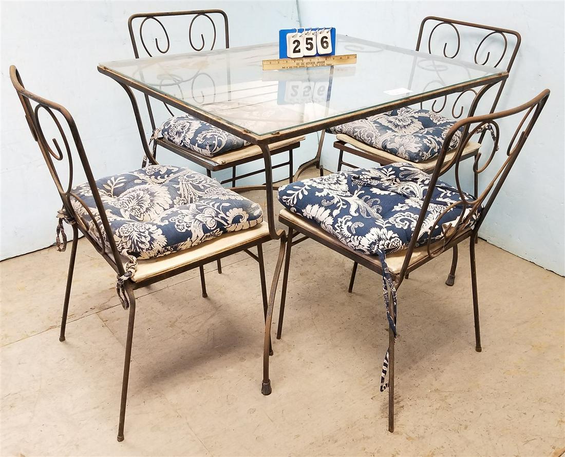 WROUGHT PATIO TABLE W/ 4 CHAIRS (1 of 1)