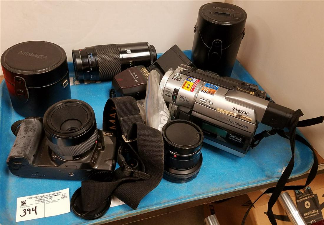 TRAY MINOLTA DYNAX 8000i W/ LENSES + SONY DIGITAL (1 of 1)