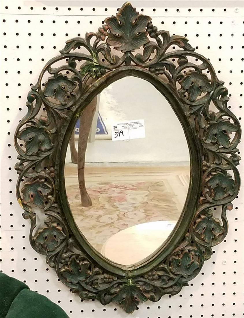 CARVED WOOD FRAMED MIRROR, 26.5" X 19" (1 of 1)