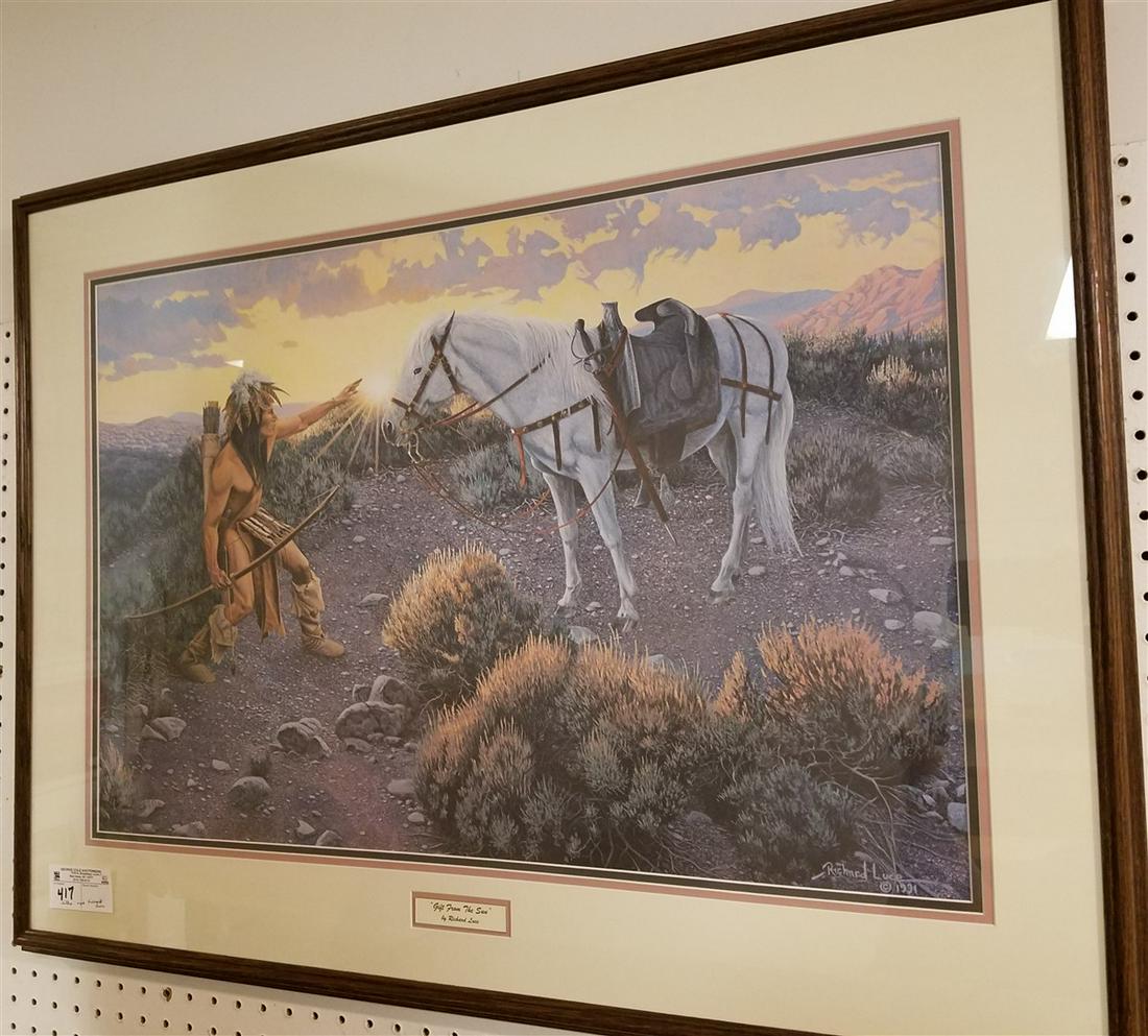 FRAMED LITHO "GIFT FROM THE SUN", SGND. RICHARD LUCE, (1 of 2)
