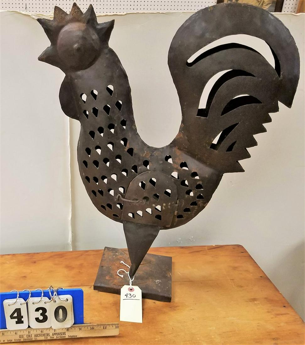 METAL ROOSTER CANDLE HOLDER, 24" (1 of 1)