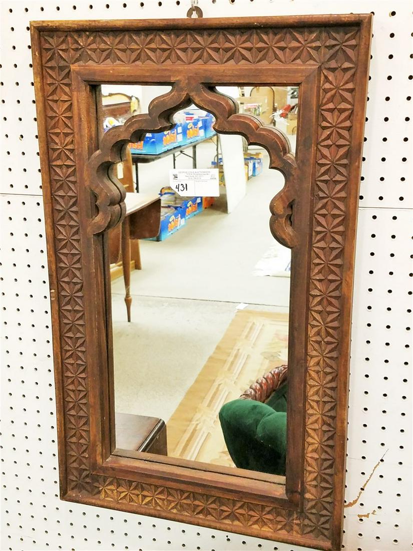 MID EAST CARVED FRAME MIRROR, 29.5"H X 18" (1 of 2)