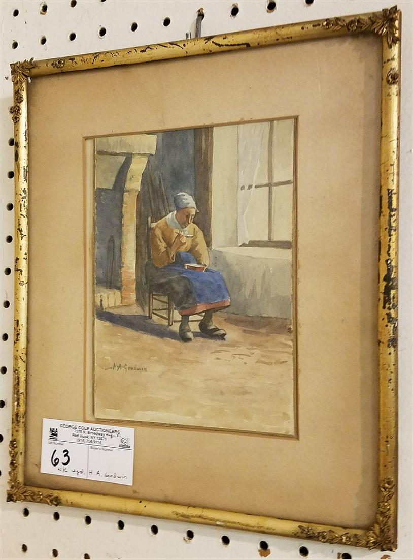 FRAMED W/C "MMGOOD", SGND, H.A. GOODWIN, 8" X 6" (1 of 1)