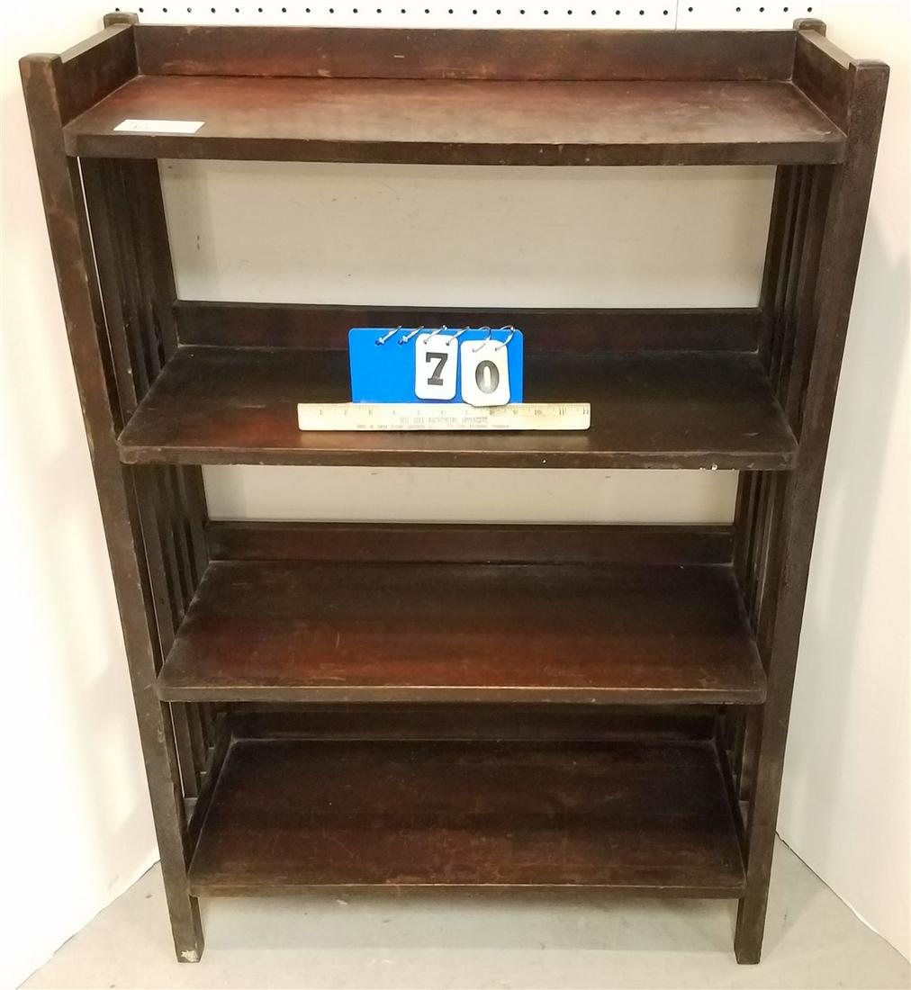 MISSION MAHOG. 4 TIER SHELF, 44"H X 30"W X 11 .5"D (1 of 2)
