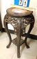 19th c. CHINESE CARVED STAND W/ MARBLE TOP, 23.5"H X - 2