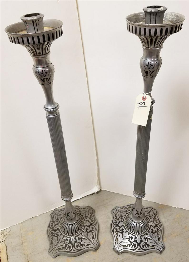 METAL PR. TALL CANDLESTICKS, 39" (1 of 2)