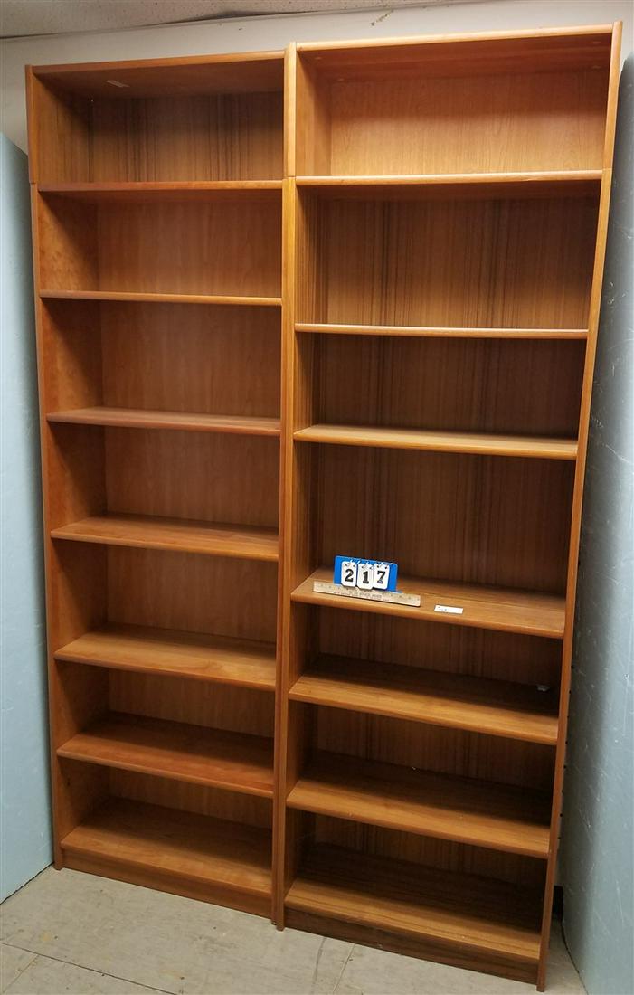 PR. TEAK BOOKCASES, 7'11"H X 30.25"W X 11.5"D (1 of 2)