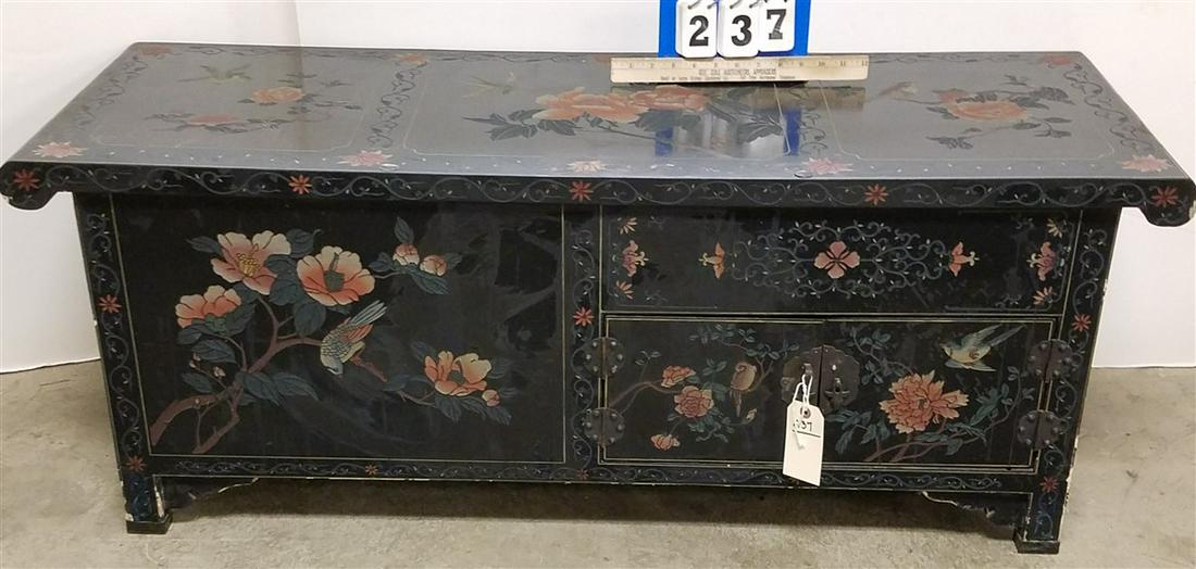 JAPANESE LACQUER DOUBLE SIDED 4 DOOR-2 DOOR CABINET, (1 of 4)