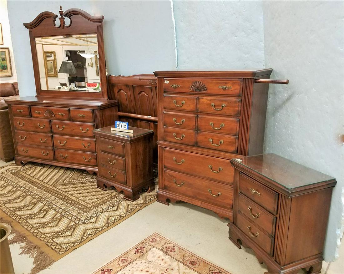 NEW 5PC. LEGACY TRADITIONS CHERRY BED SET-9 DRAWER (1 of 4)