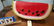 FOLK ART WATERMELON. 8"H X 17"L
