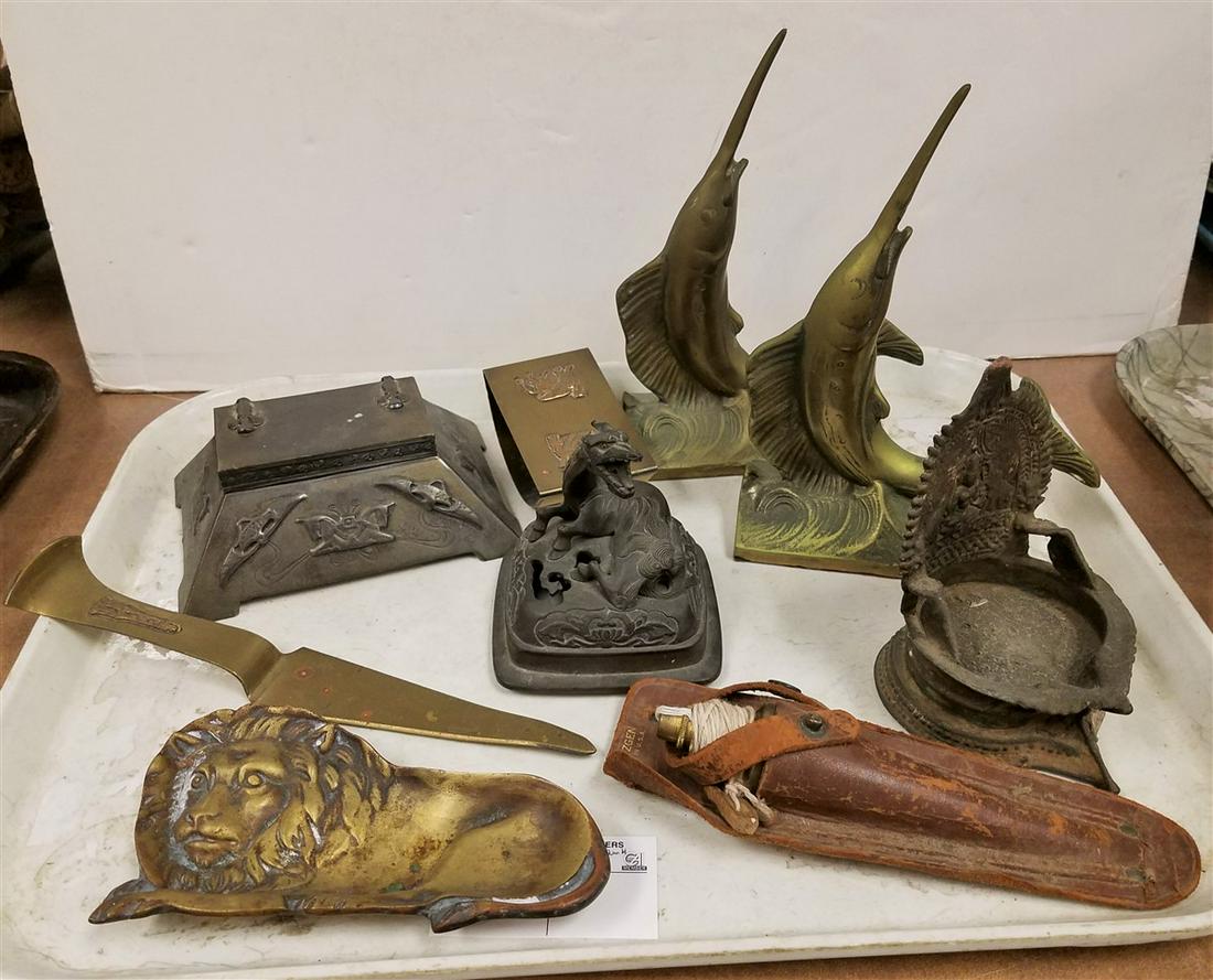 TRAY- BRONZE LION TRAY, INDO INCENSE BURNER, BRASS (1 of 1)