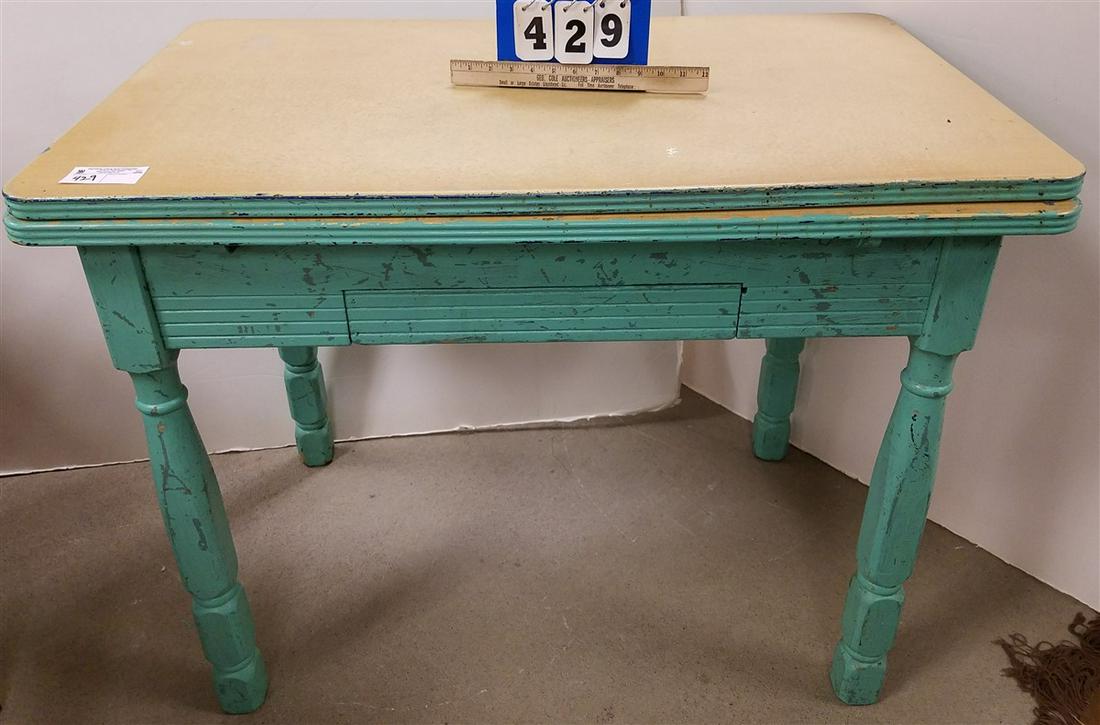 ENAMEL TOP KITCHEN TABLE (1 of 2)