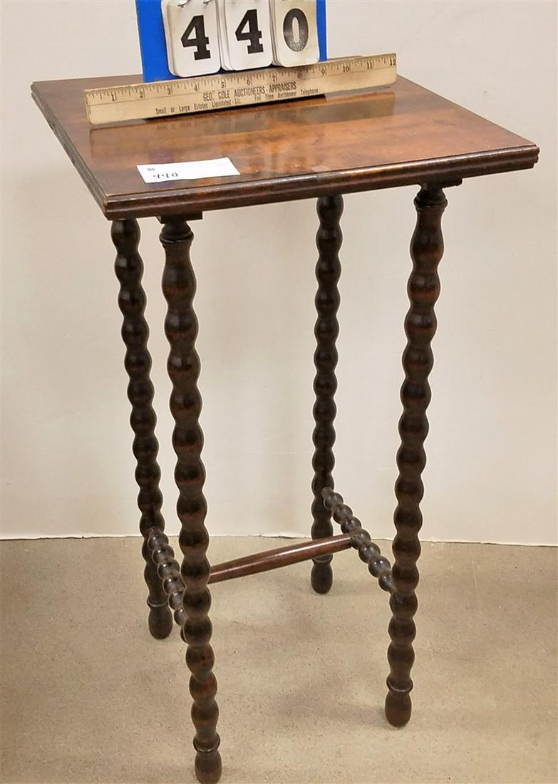 SM MAGH. SAUSAGE TURNED STAND 27 1/2"H X 14" SQ (1 of 1)