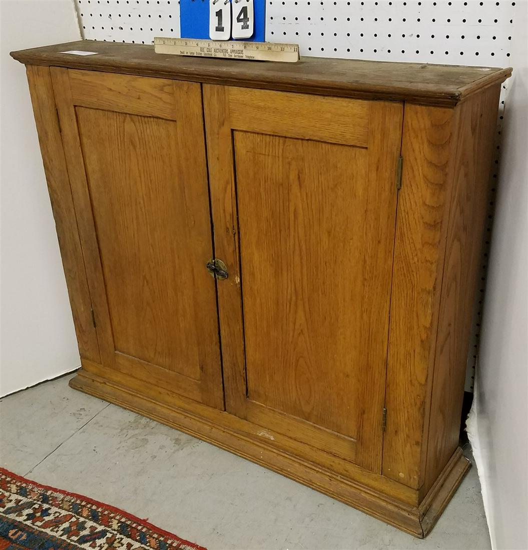 19TH C CHESTNUT 2 DOOR WALL CUPBOARD 31"H X 36"W X 8: 19TH C CHESTNUT 2 DOOR WALL CUPBOARD 31"H X 36"W X 8 1/2"D