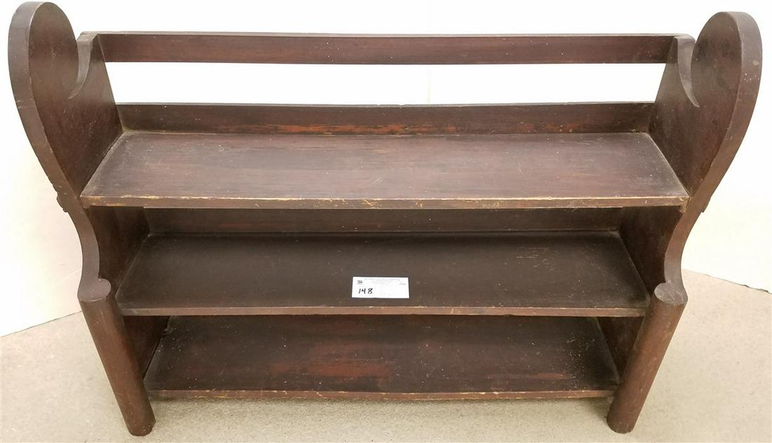 EMPIRE MAHOG. WALL SHELF, 22"H X 27.5"W X 8"D: EMPIRE MAHOG. WALL SHELF, 22"H X 27.5"W X 8"D
