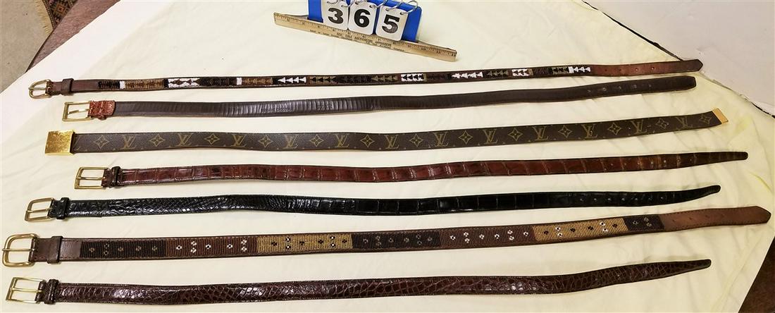 BX. 7 MEN'S BELTS-LOUIS VUITTON, CROCODILE BEADED, ETC.: BX. 7 MEN'S BELTS-LOUIS VUITTON, CROCODILE BEADED, ETC.