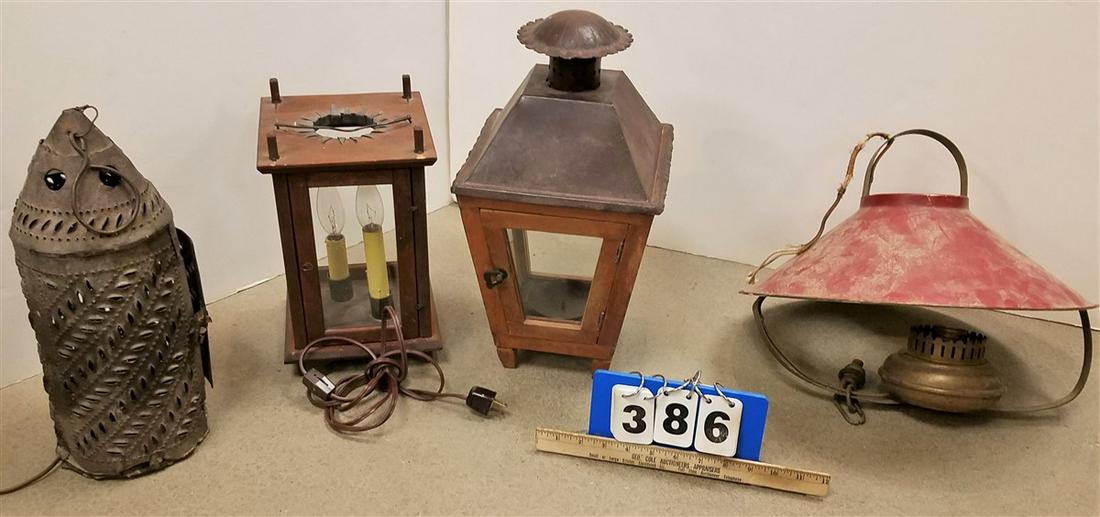 BX EARLY LIGHTING, LANTERNS-TOLE, WOODEN, ETC.: BX EARLY LIGHTING, LANTERNS-TOLE, WOODEN, ETC.