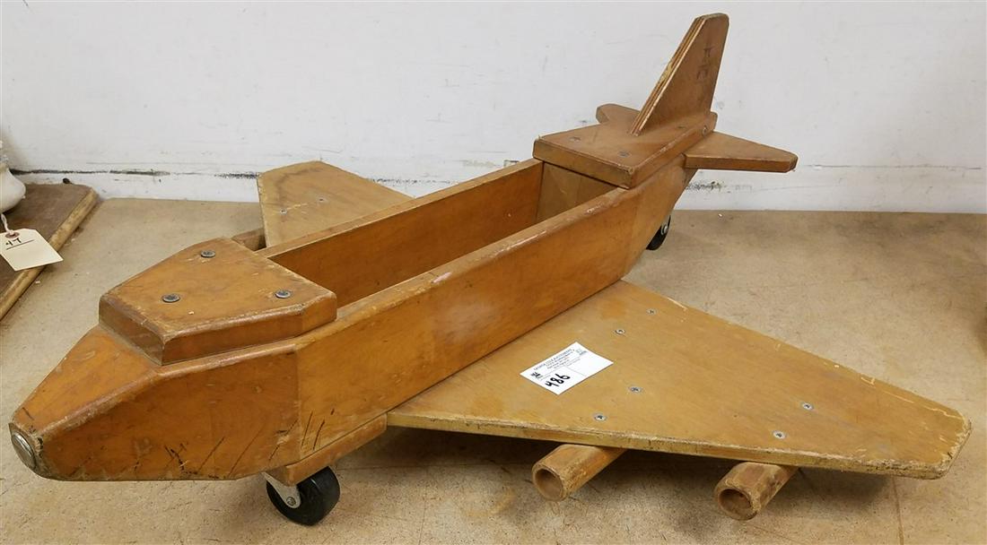 WOODEN AIRPLANE, 10"H X 30"L X 29"W: WOODEN AIRPLANE, 10"H X 30"L X 29"W