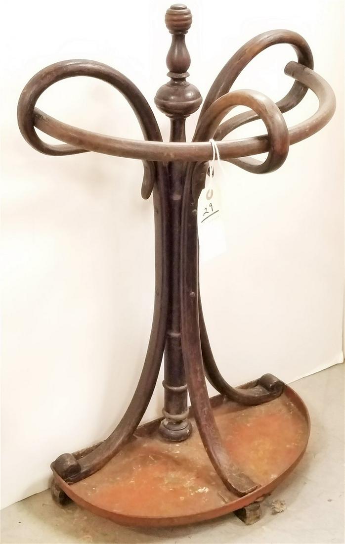 19th c. BENTWOOD UMBRELLA STAND. 29"H X 19"W X 9"D: 19th c. BENTWOOD UMBRELLA STAND. 29"H X 19"W X 9"D