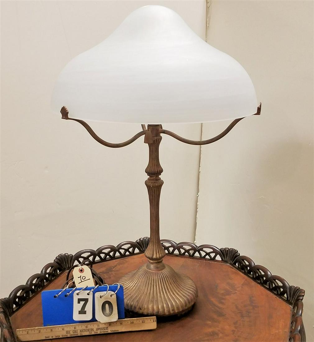 METAL BASE GLASS DOME TABLE LAMP, 27" (1 of 1)